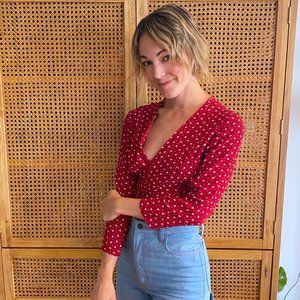 Rollas floral wrap top